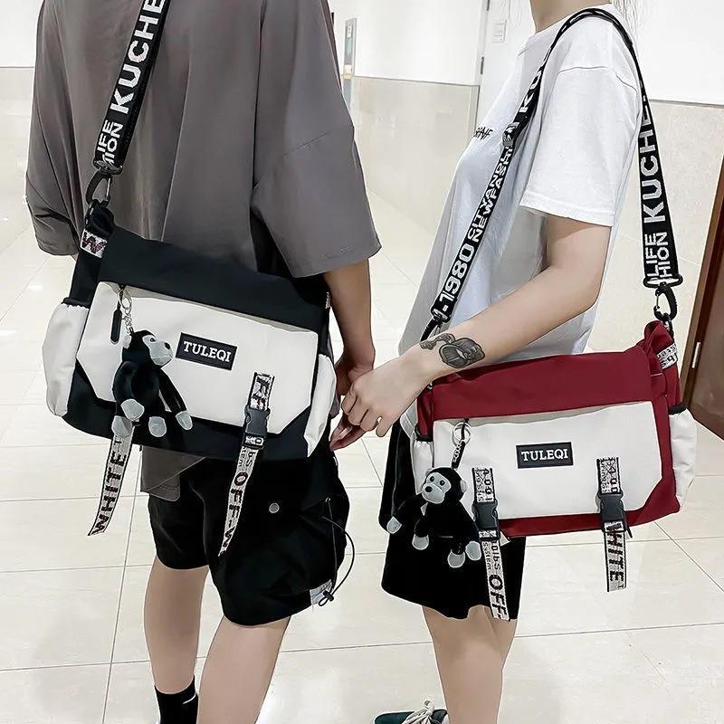 Trendy Brand Messenger Bag Men's Casual Shoulder Bag Trendy Student Large Capacity Diagonal Straddle Backpack Tooling Women's Messenger Bag