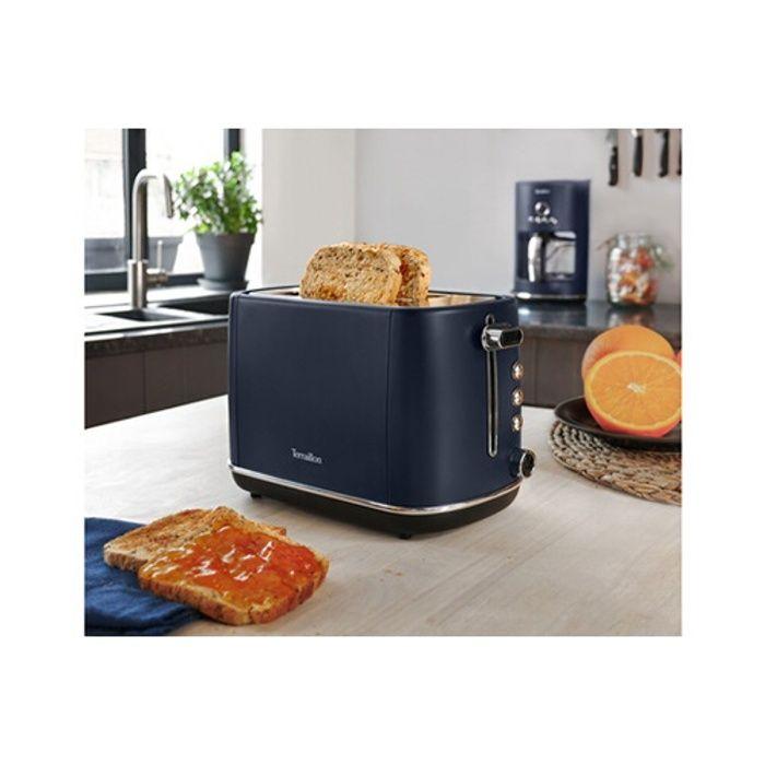 Grille pain électrique - terraillon - new moon - 2 fentes - 6 niveaux - décongélation - réchauffage - rammasse miettes