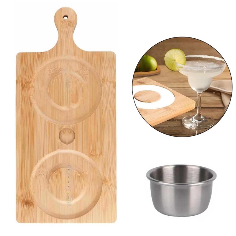 Professional Margarita Salt Edge Set With Smooth Outside Easy To Clean Stackable Design For Home Bar Restaurant Use