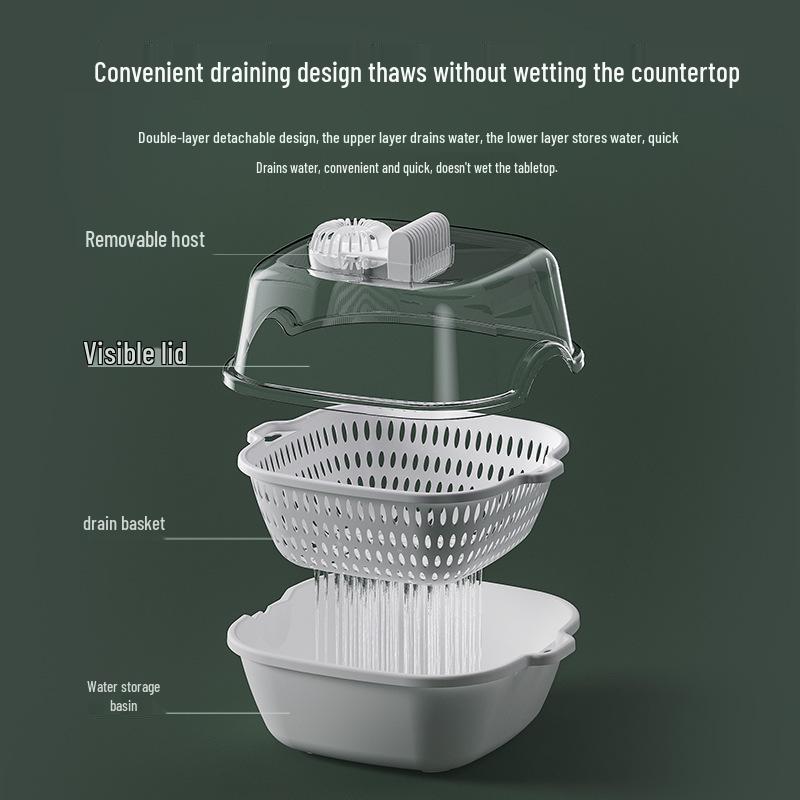 Multi-functional Kitchen Defroster: Four-in-One Food Defrosting, Fresh-Keeping, Dustproof, and Ice-Removal Tool