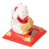 Lucky Cat Decoration Solar Power Arm Waving Fortune Cat Decorative Wealth Welcoming Cat Ornament