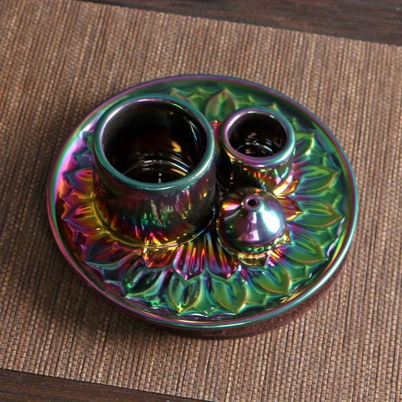 Porta-Velas Cor Eletrogalvanizada Queimador de Incenso Porta Palo Santo Porta Sálvia Porta Incenso para Varetas Queimador Multifuncional