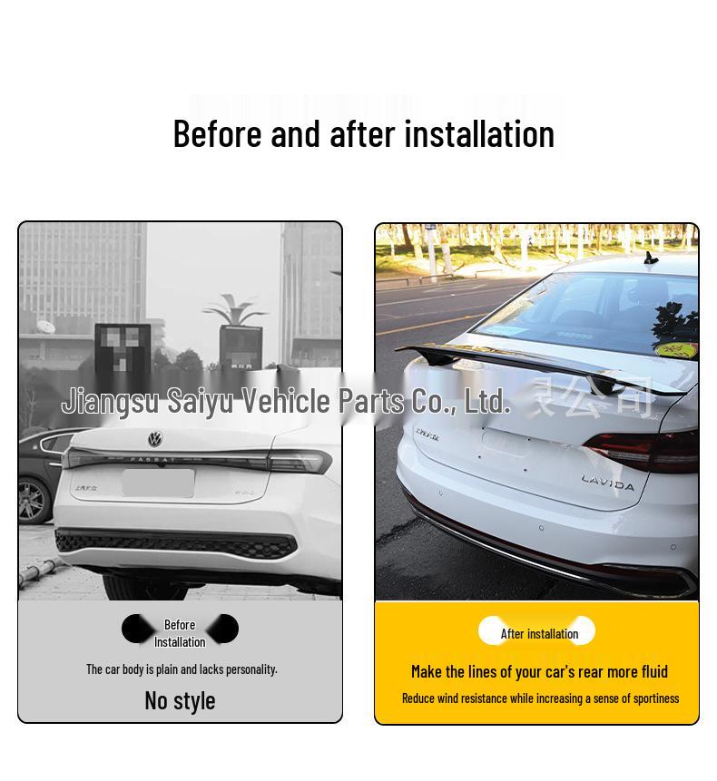 Universal No-Drill Sedan Rear Spoiler & Wind Deflector