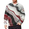 Men's Loose Casual 1/4 Zip Sweatshirt Fashion Printed Long Sleeve Top With Pockets
