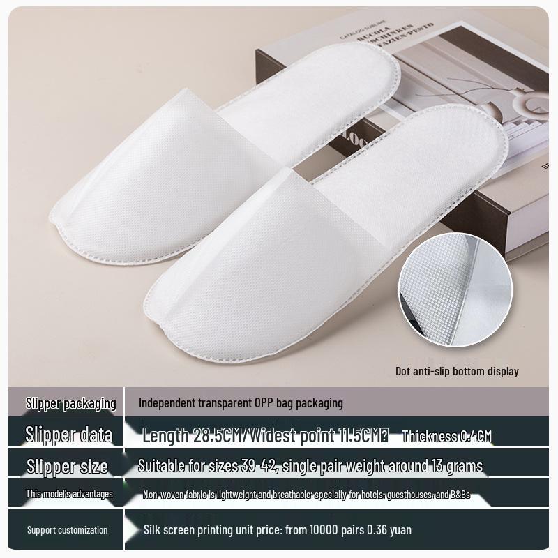 Star Hotel Bed & Breakfast Non-Slip Disposable Slippers - Customizable Logo