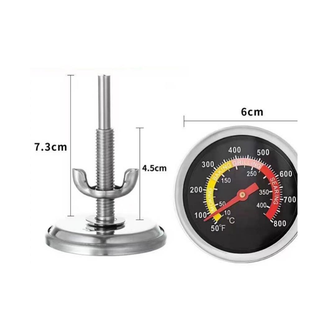 JX-8K-1 Oven Thermometer Stainless Steel Bimetallic BBQ Grill Thermometer for Pizza Oven and High-Temperature Cooking Appliances