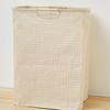 Foldable Fabric Dirty Clothes Basket Household Folding Portable Laundry Basket Bathroom Waterproof Storage Basket Wooden Handle