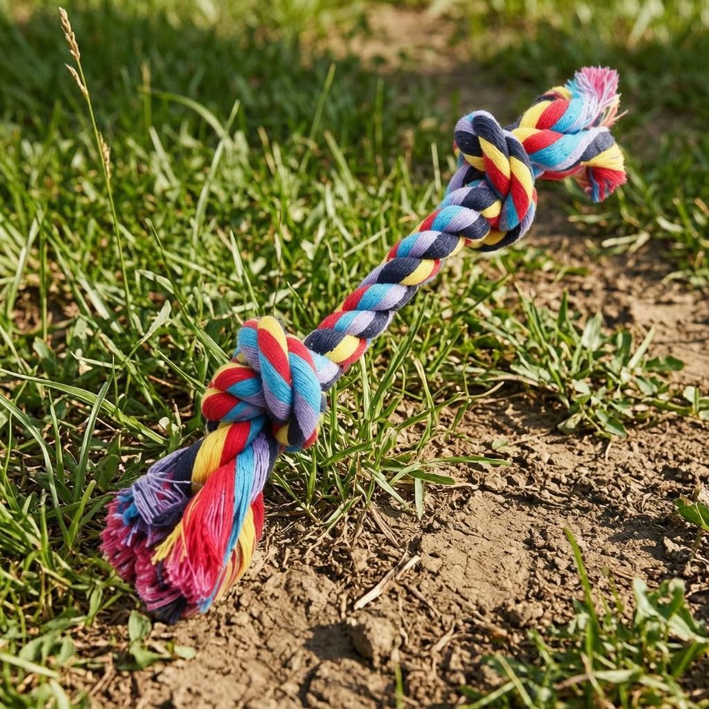 Puppy Rope Toy with Knotted Sections Boredom Reducing for Indoor Play