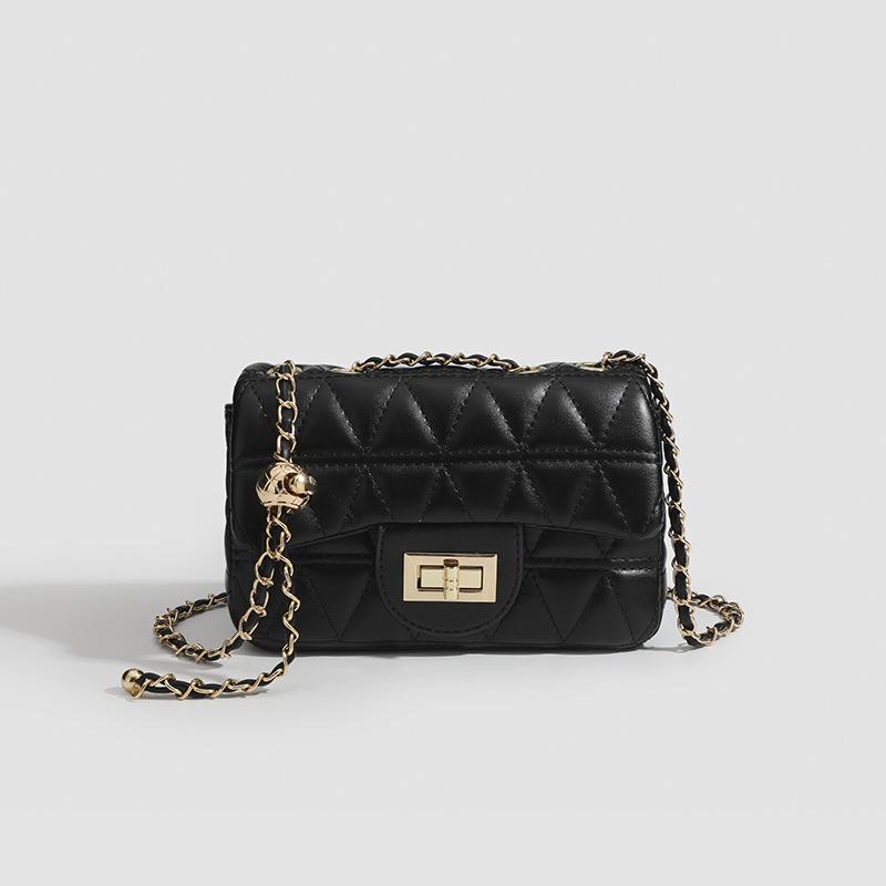 

Женская сумка-цепочка женская сумка на плечо сумка-мессенджер универсальная ПУ маленькая сумка сумка с ромбовидной вышивкой чёрный