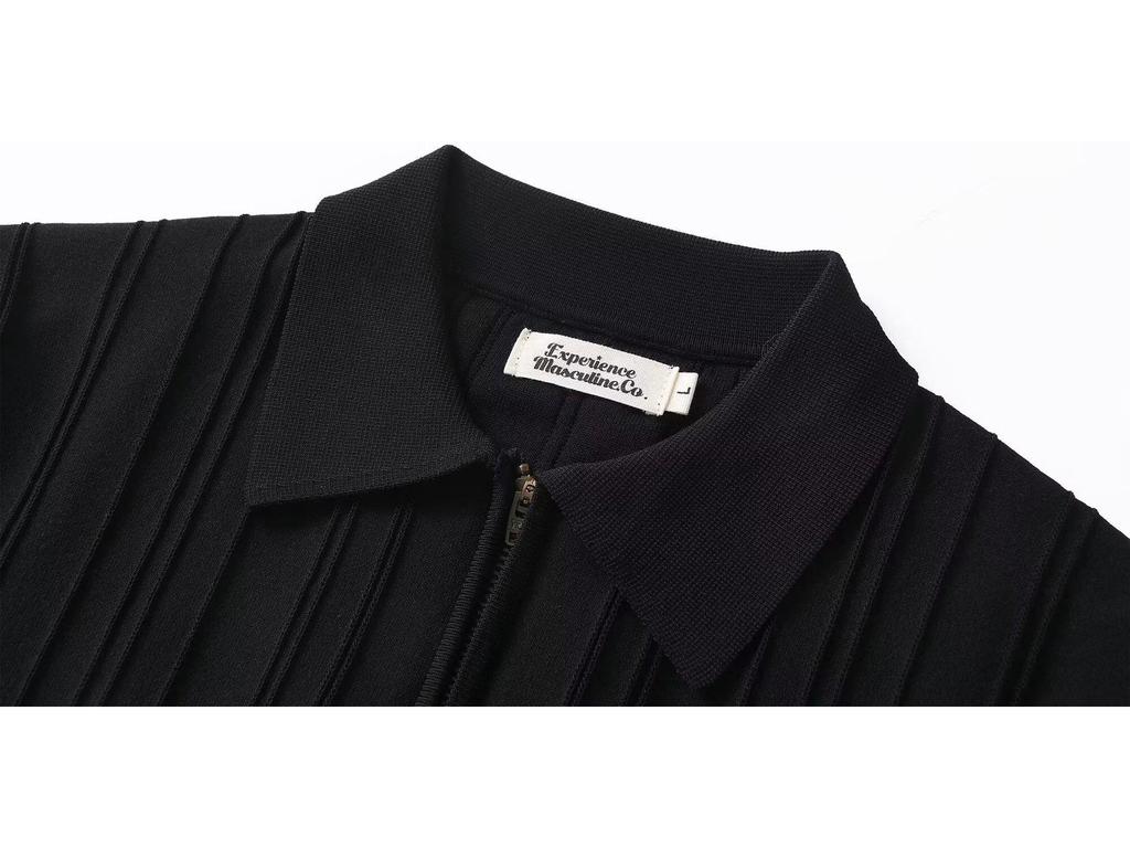 Men's Summer Retro Striped Polo Shirt - Short Sleeve, Loose Fit, Ribbed Collar