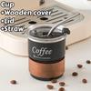 300Ml Coffee Cup With Straw Cover Portable Stainless Steel Anti Scalding Outdoor Camping Beer Mug