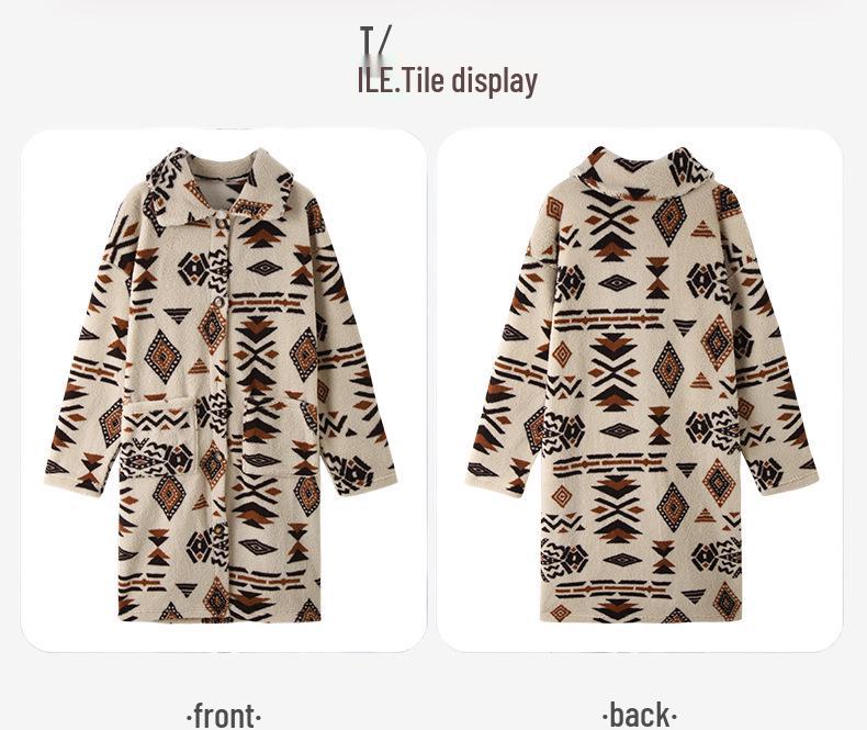 2023 Velvet Ethnic-Style Single-Breasted Long Plush Coat for Women - Autumn/Winter European & American Fashion