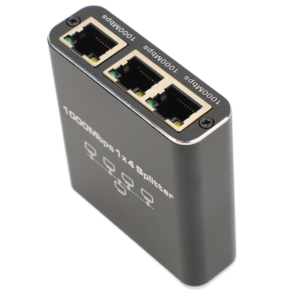Ethernet Splitter 1 To 4 High Speed 1000Mbps RJ45 Gigabit Ethernet Splitter for Cat5 5e 6 7 8