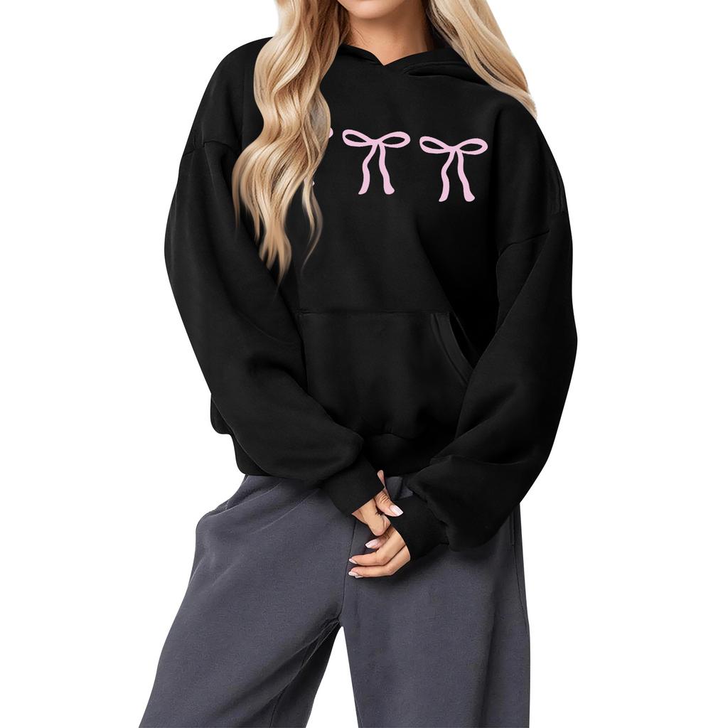 Women's Fashion Women's Lightweight Long Sleeve Pullover With Pockets Preppy Graphic Hoodie
