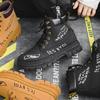 Nowe modne jesienne i zimowe męskie wysokie buty Martin dla studentów, mężczyzn i chłopców, modne buty robocze z miękką podeszwą, ochrona pracy, trampki Martin