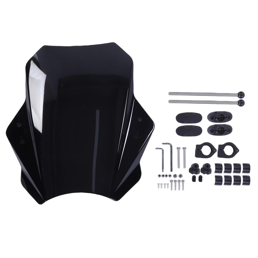 Motorcycle Windscreen Adjustable Universal Motorcycle Windshield Screen Replacement for Suzuki Black