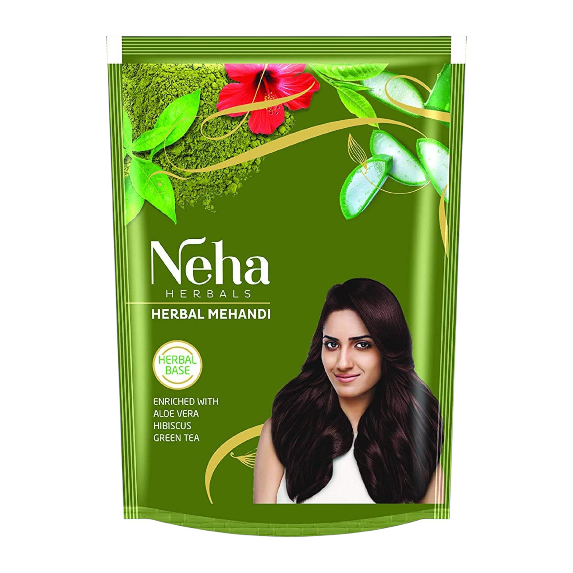 

Порошок хны Neha Herbal Mehandi Натуральная хна для волос Мягкий блеск и натуральный цвет 55 г x Упаковка из 6 штук Питательная стойкая хна
