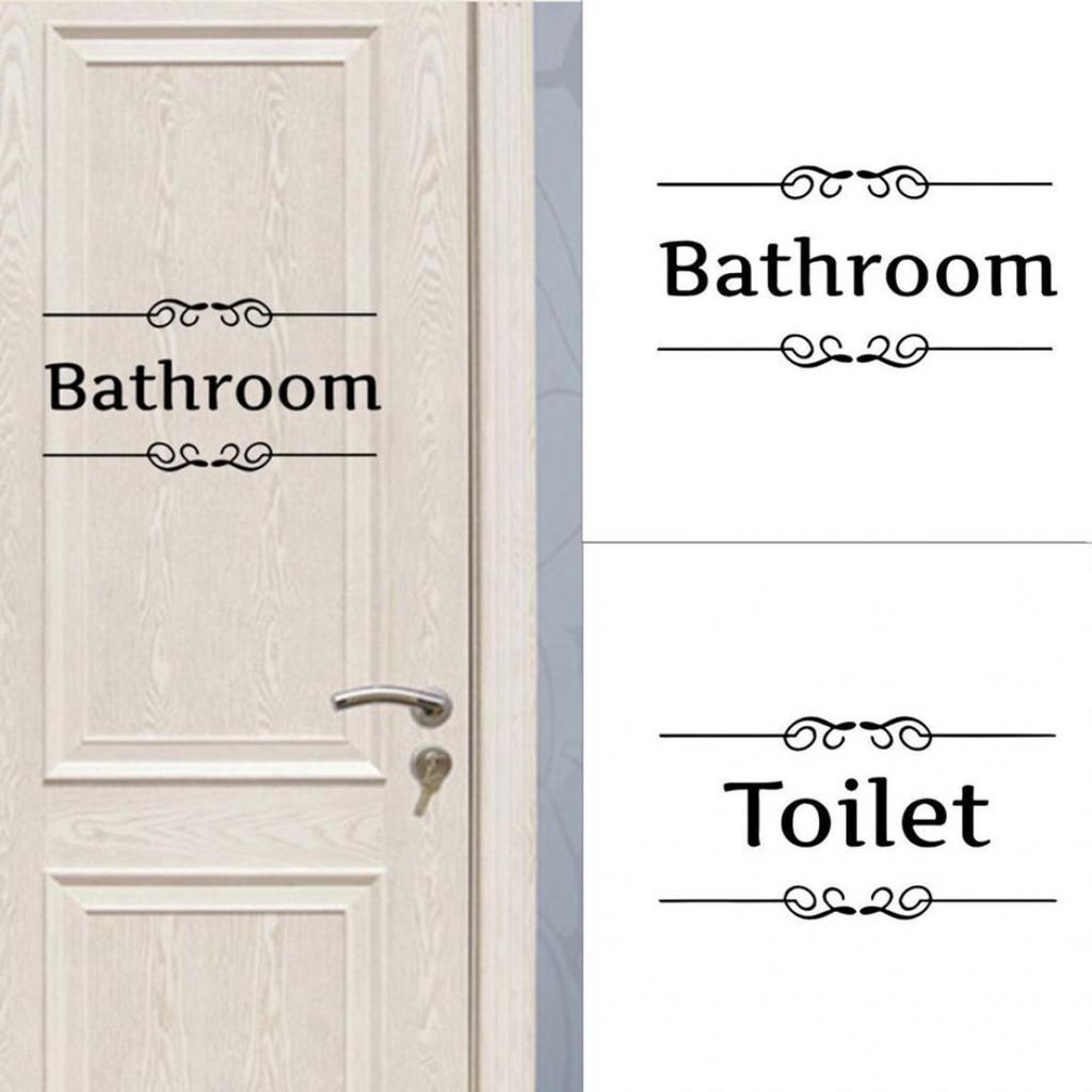 Removable Waterproof Bathroom Toilet Door Wall Decal Sticker Home DIY Decor