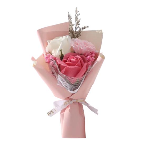 Mini Artificial Flower Bouquet Handcrafted Simulated Flower Decoration Romantic Valentine's Day Birthday Gift for Mother Wife Girlfriend