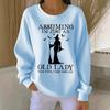2026 Halloween Witch Print Crew Neck Long Sleeve Pullover Sweatshirt Unisex