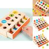 Wooden Montessori Educational Toy Color Shape Matching Coins Storage Box For Toddlers