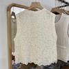 Summer new sweet lace hollow sleeveless vest women's single-breasted loose temperament waistcoat cardigan top