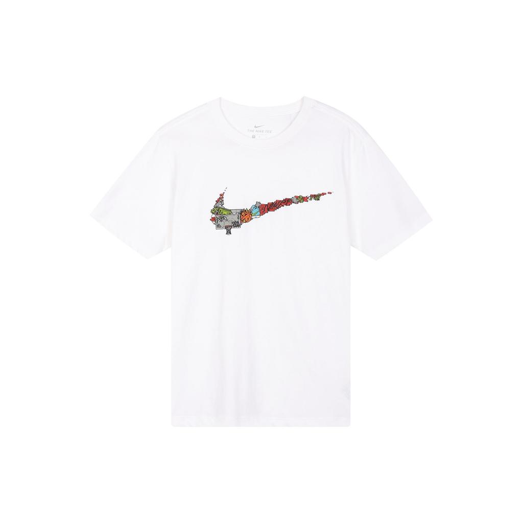 Nike T Shirts Men's White Crew Neck Moderate Straight Fit DD0796-100