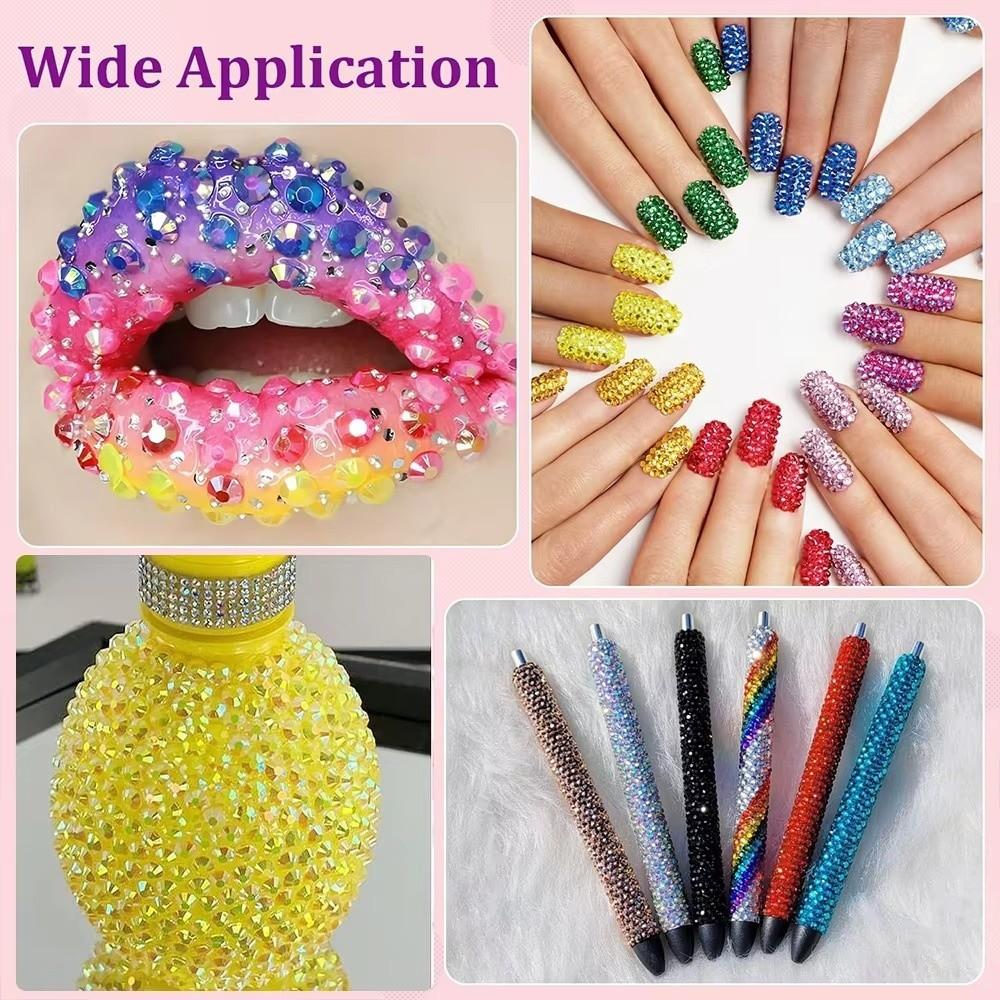 Sparkling Resin Rhinestone Kit Multicolor Flatback Gems  for Clothing Decoration
