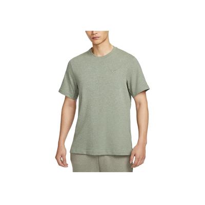 Primary Logo Embroidered Quick-Dry Crew Neck Short Sleeve T-Shirt Men Tops Light-Army-Green Color-Block DV9832320