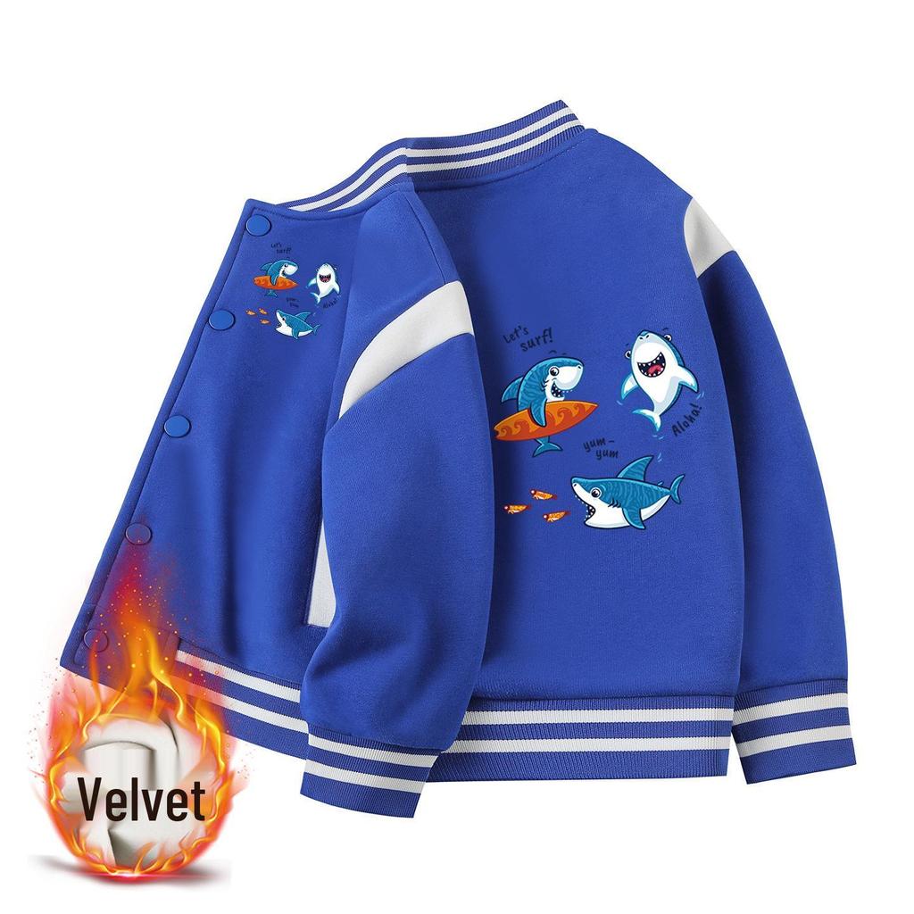 Kinder Baseballjacke mit Fleece-Futter - Lässige Herbst-/Winter-Oberbekleidung