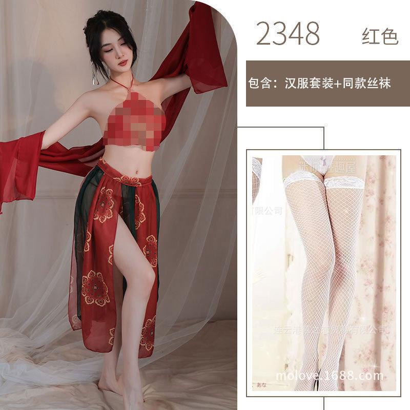Sex underwear Guochao Hanfu classical cheongsam uniform temptation bed Dunhuang beautiful woman hot passion suit