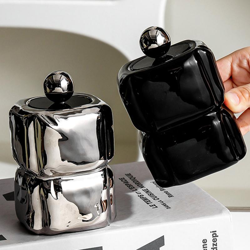 Nordic Dental Floss Box Storage Jar Desktop Home Creative Zahnstocher Tube Cotton Swab Box Storage Box Modern Home Decoration