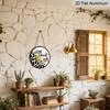 2D Flat, 1pc Round Aluminum "Home Sweet Home" Metal Sign, Rustic Cow Print & Sunflower Farmhouse Wall Plaque, Waterproof & Rustproof, Perfect for