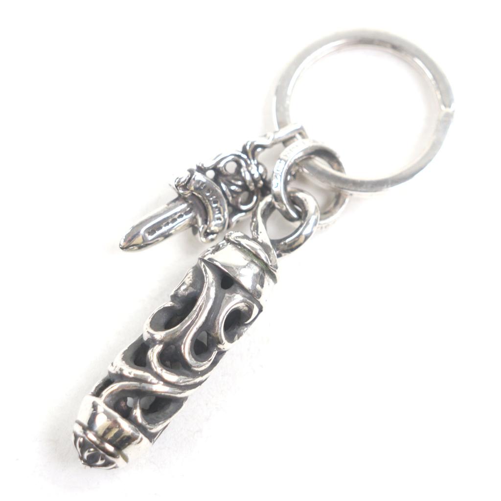 Great CHROME HEARTS key ring ROLLER&No5 DGGR Roller #5 Dagger 925 mens Used