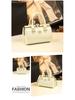 2024 Women's Rhinestone Clip Shoulder & Hand Bag – Stylish Pillow Shape In Bright Leather
