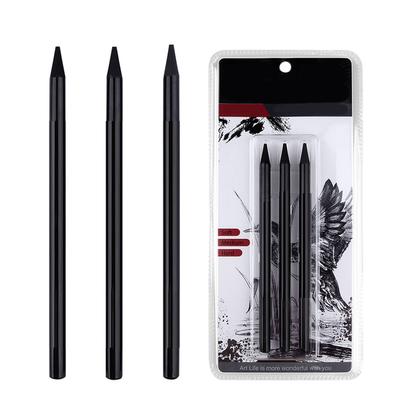 Charcoal Pencils Drawing Set Professional 3 Pieces Soft Medium and Hard Charcoal Pencils for