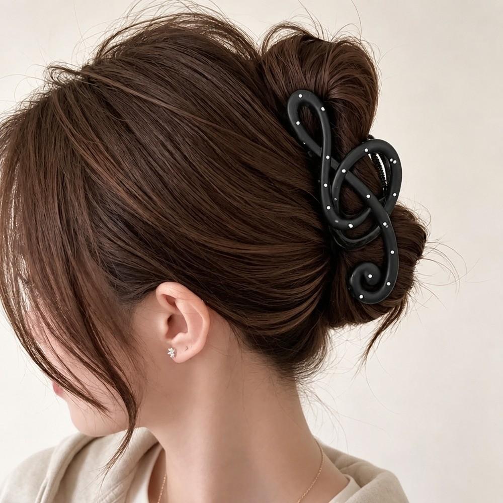 Oversize Shark Clip Headwear Minimalist Hairgrip Sweet Style Musical Note Hair Claw Headdress