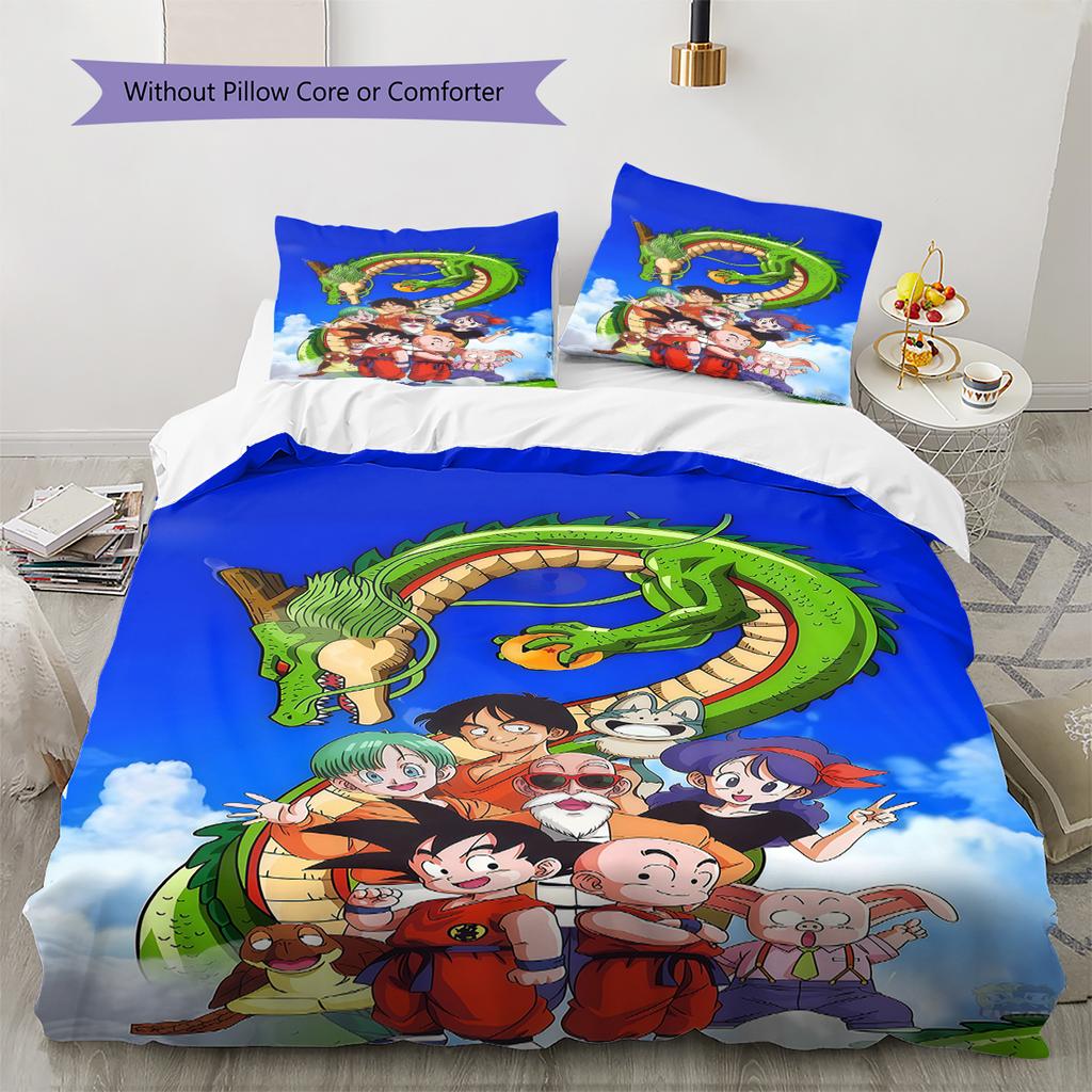 Dragon Ball Son Goku Comfortable Soft Duvet Cover, Children Bedding Set Gift,Multiple Sizes-HE39