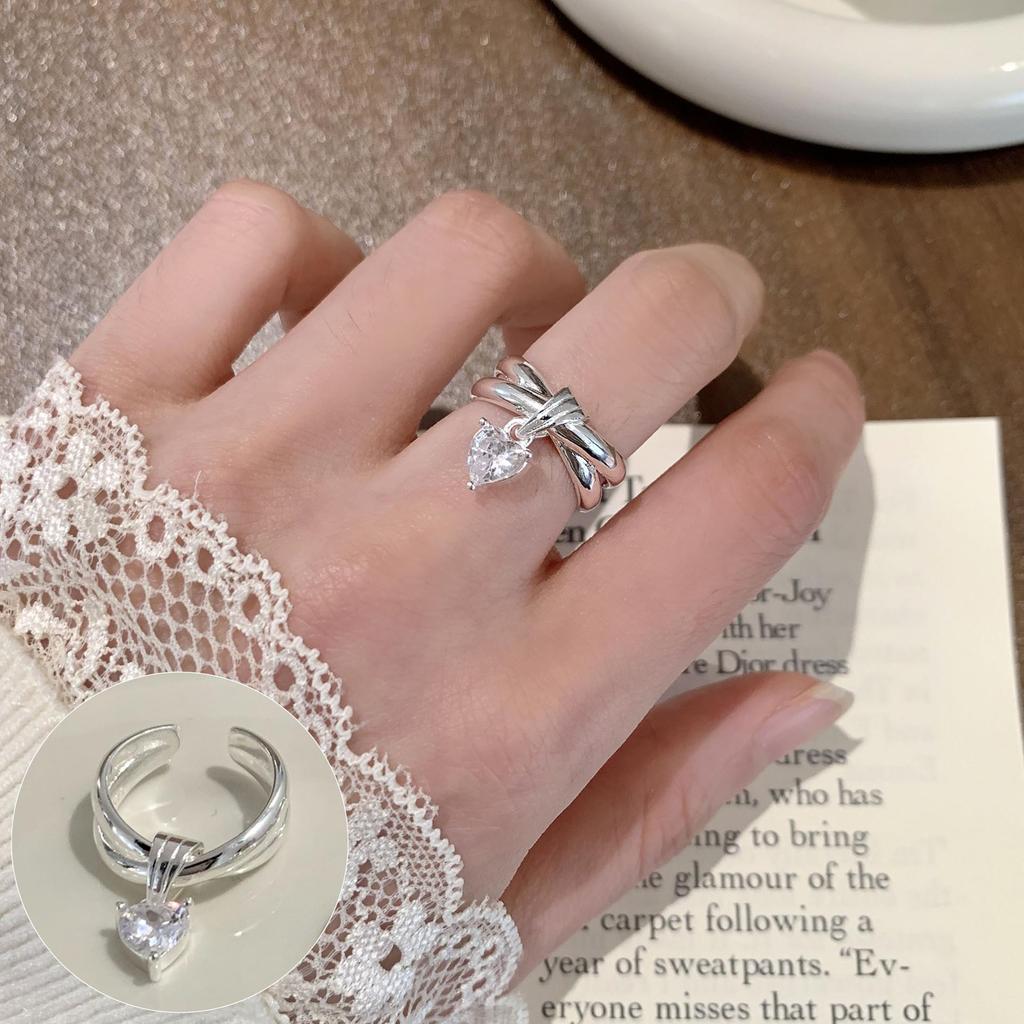 S925 Silver-Plated Imitation Pearl Flower Ring – Elegant Retro Palace Style