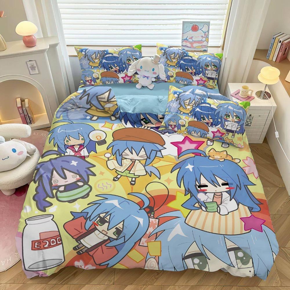 Comic Girl Duvet Cover pillowcase Bedding Bedroom Decoration Children Gift adult Single Double bed Large SizeZip Duvet Cover