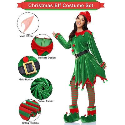 Christmas Children's Clothing Boys and Girls Parent-child Clothing Cute Green Elf Kindergarten Clothing