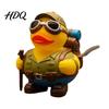 Fun Animal Ornament Yellow Duck with Mountaineering Gear Outdoor Explorer Theme Decorative Novelty Gift Figurine Synthetic Resin Statue for Desktop