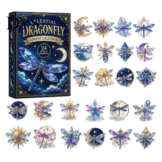 Holiday Decorative Figures Beautiful Butterflies Advent Calendar 2026, 24 Day Countdown Box Expectation Building Gift with 2D Acrylic Butterfly
