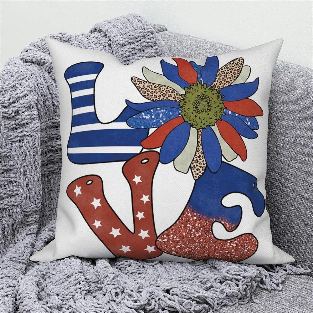 Flower Alphabet Pillowcase Cushion Cover Mother's Day  Car Sofa Home Decor Mom Gift