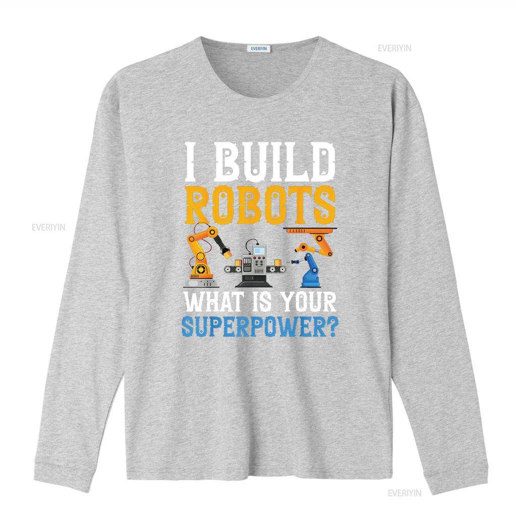 Ich baue Roboter Was ist deine Superkraft Robotik-Ingenieur T-Shirt vintage gewaschen Designerkleidung Grafik Unisex Weiche Mode