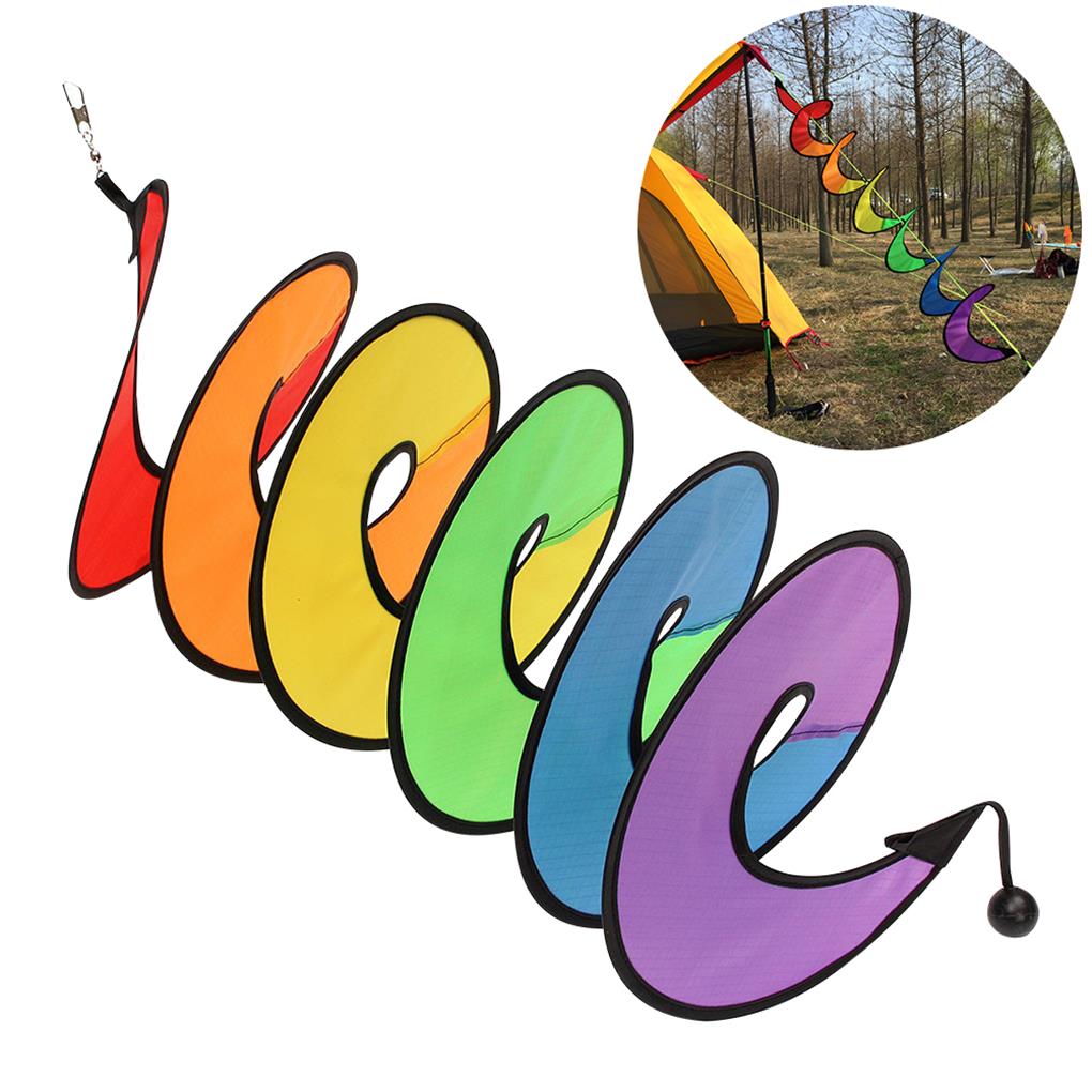 Gartenwindspiele Regenbogenwirbler Windrad Wimpelkette Outdoor Hängedekorationen Campingzubehör für Hof Waldornamente