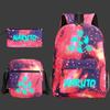 Large Capacity Schoolbag with Shoulder Strap; Student Three-piece Pencil Case Set