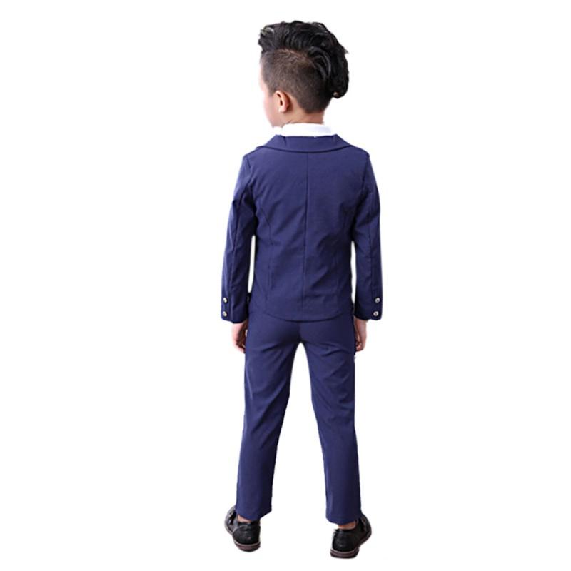 Kid Clothes Set Solid Color Coat+Long Pants 2pcs Child Boys Clothes Suit