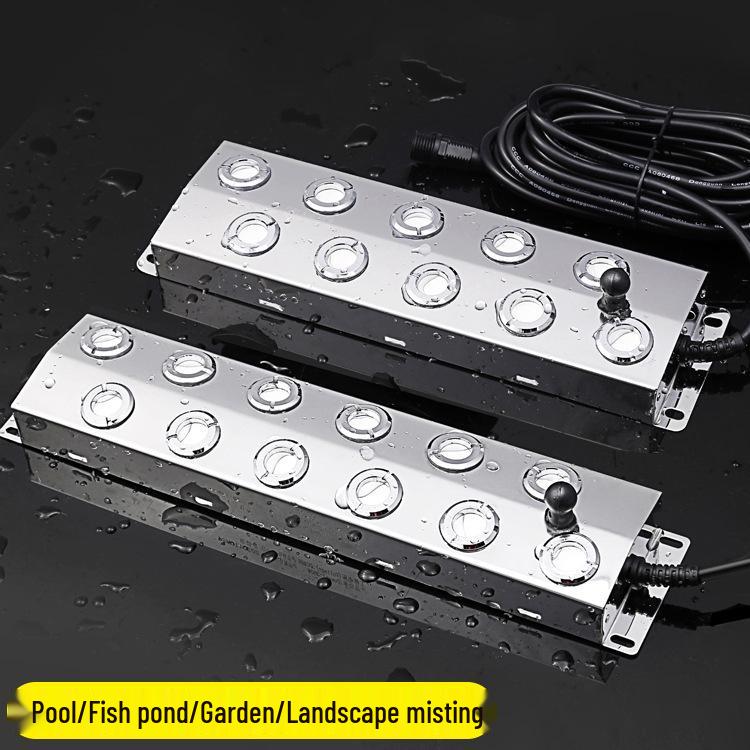 Ultrasonic Ten-Head Atomizer Humidifier: High-Volume Mist Plate for Water Features and Fogging