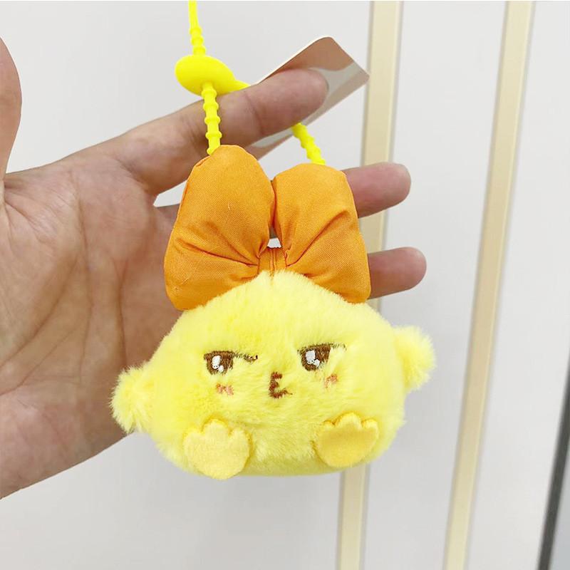 Bowtie Plush Adorable Chick Keychain Cute Cartoon Backpack Doll Accessory